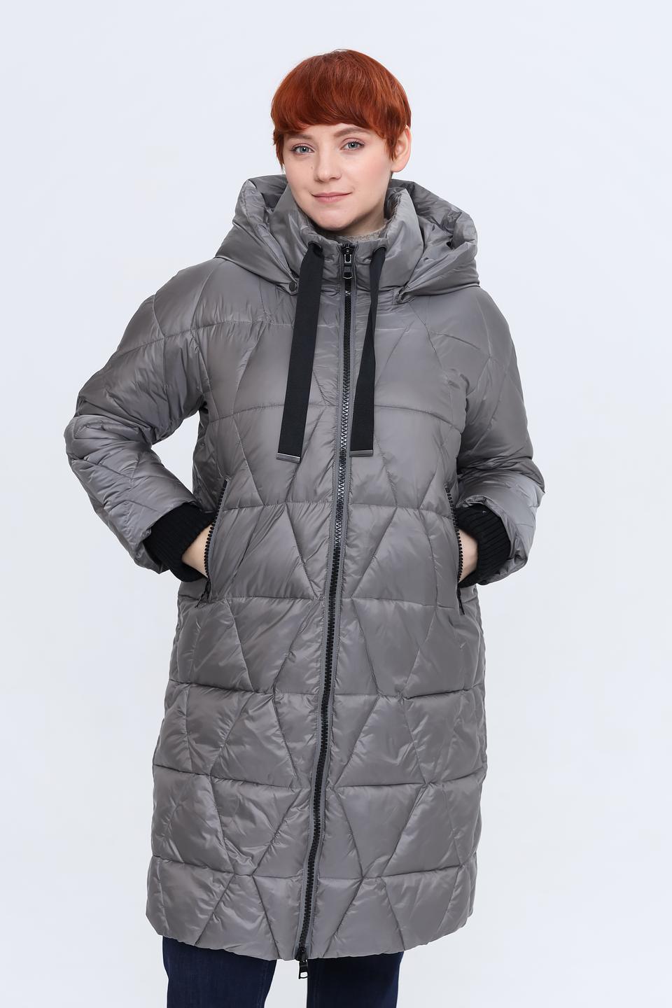 Пальто Baronia стеганое серое