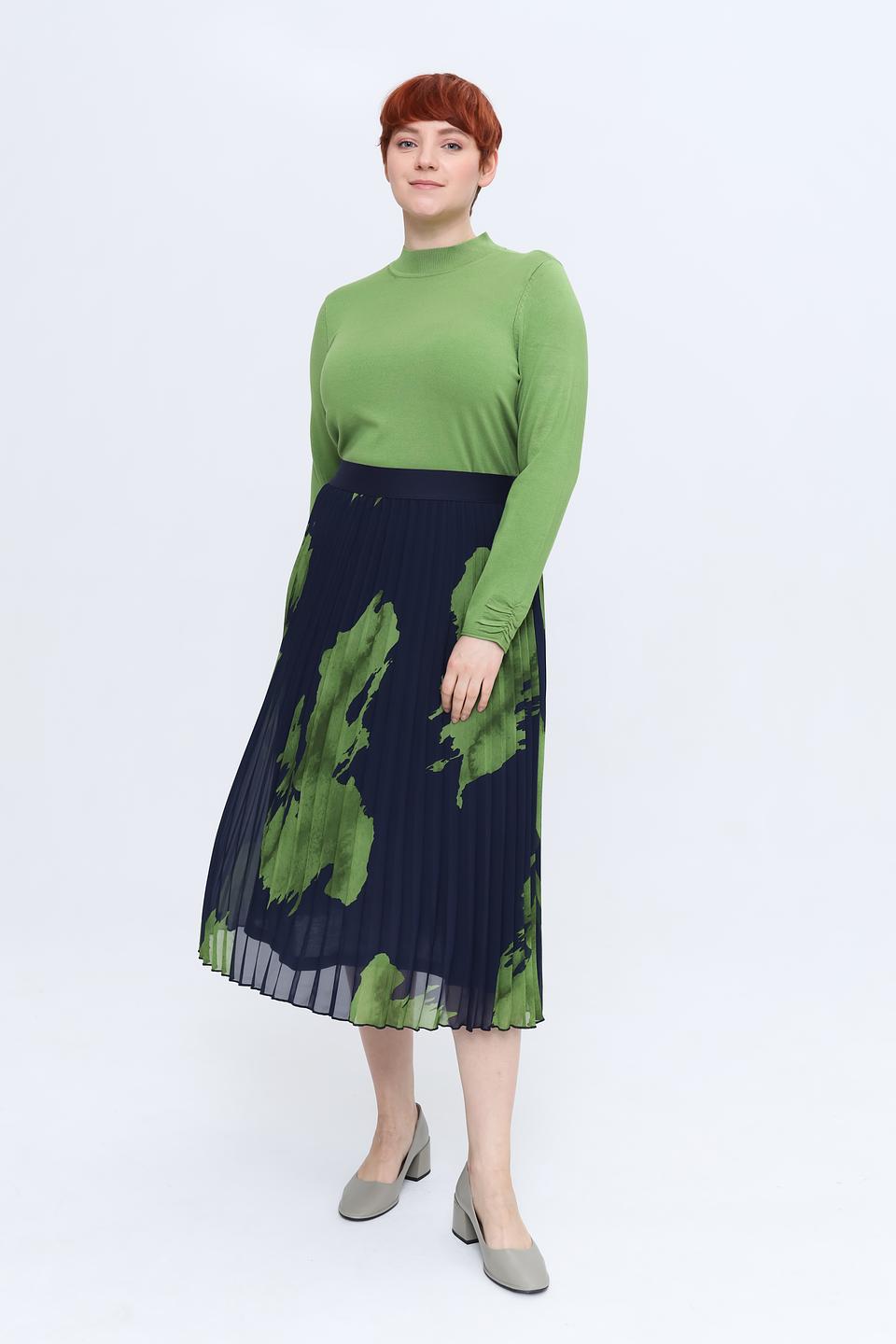 Пуловер Samoon зелёный с горлом