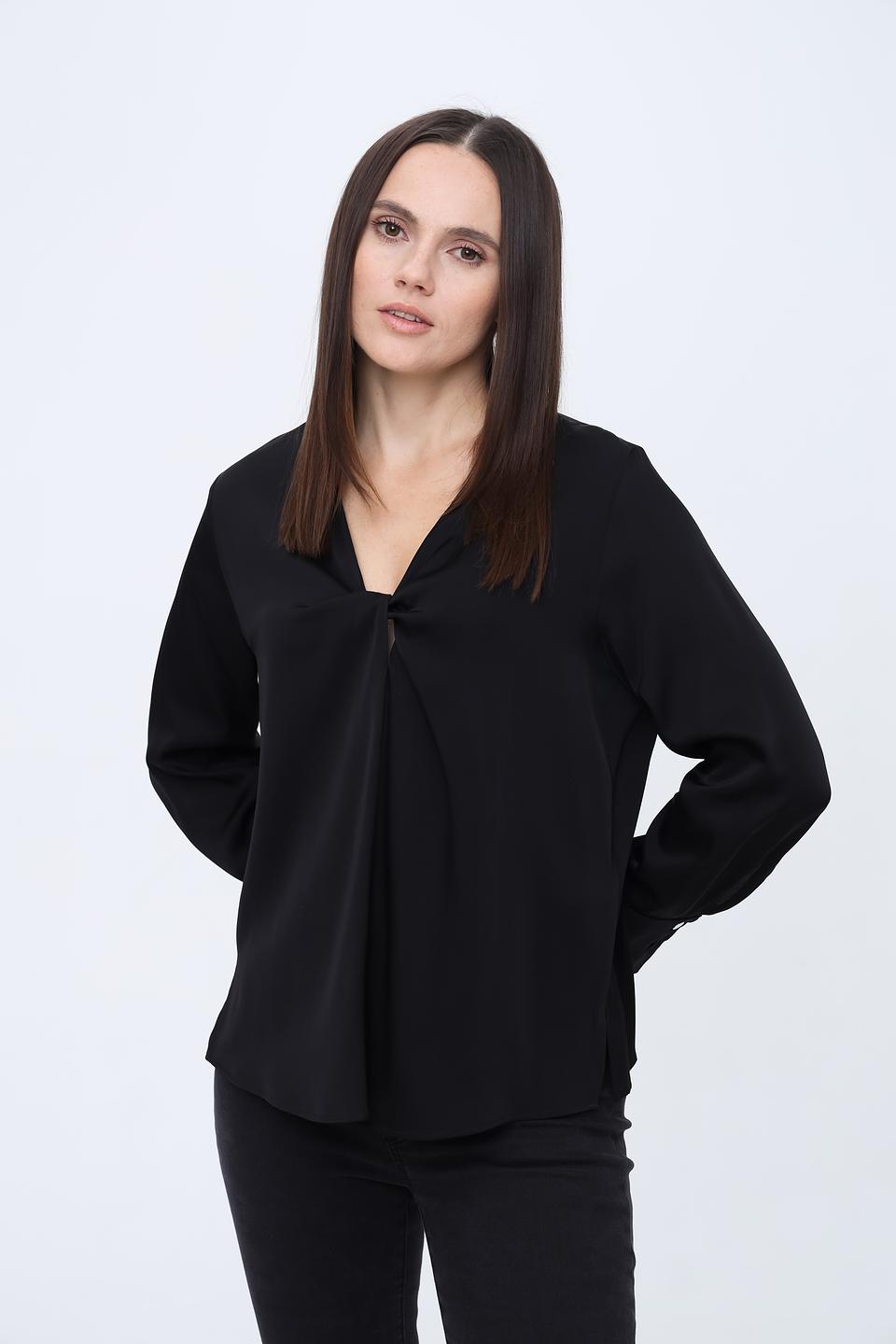 Блуза Boss Black с завязкой чёрная