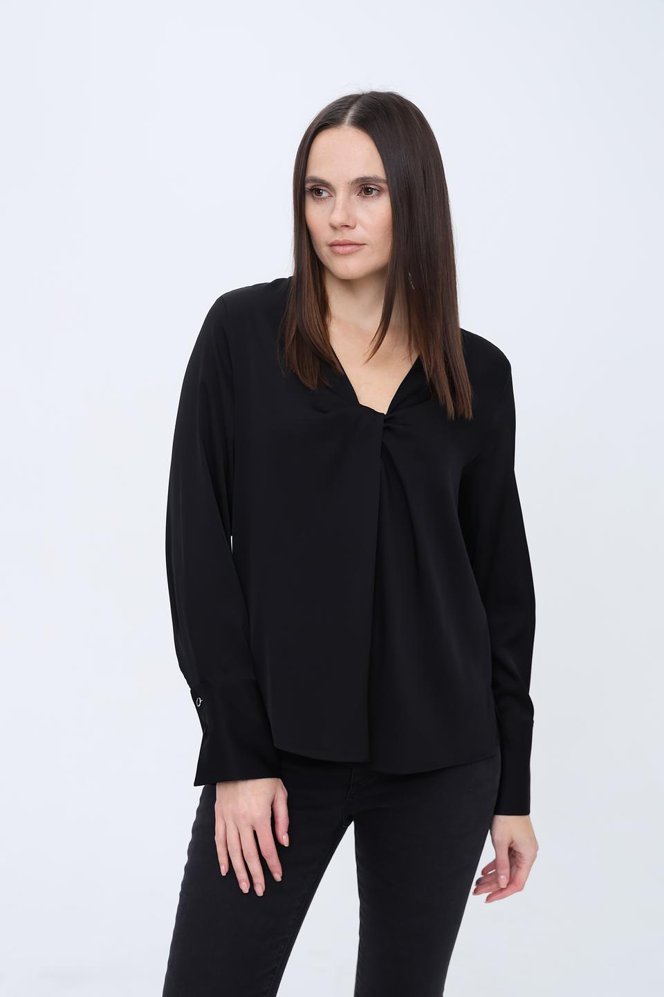 Блуза Boss Black с завязкой чёрная