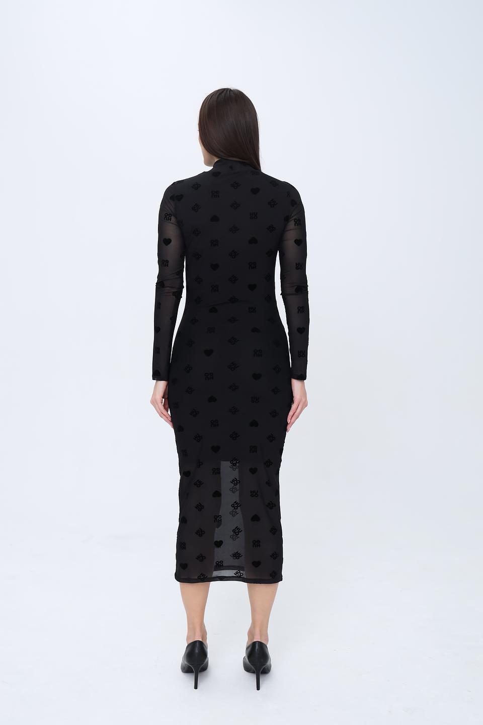 Платье Hugo с узором чёрное