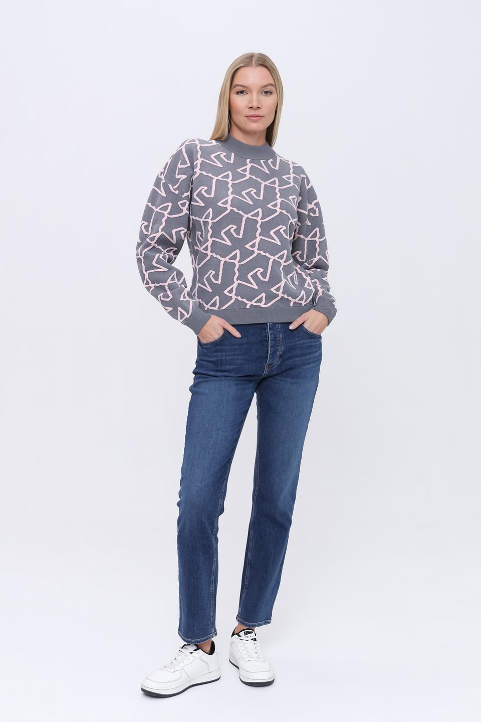 Джемпер Emporio Armani с узором серый