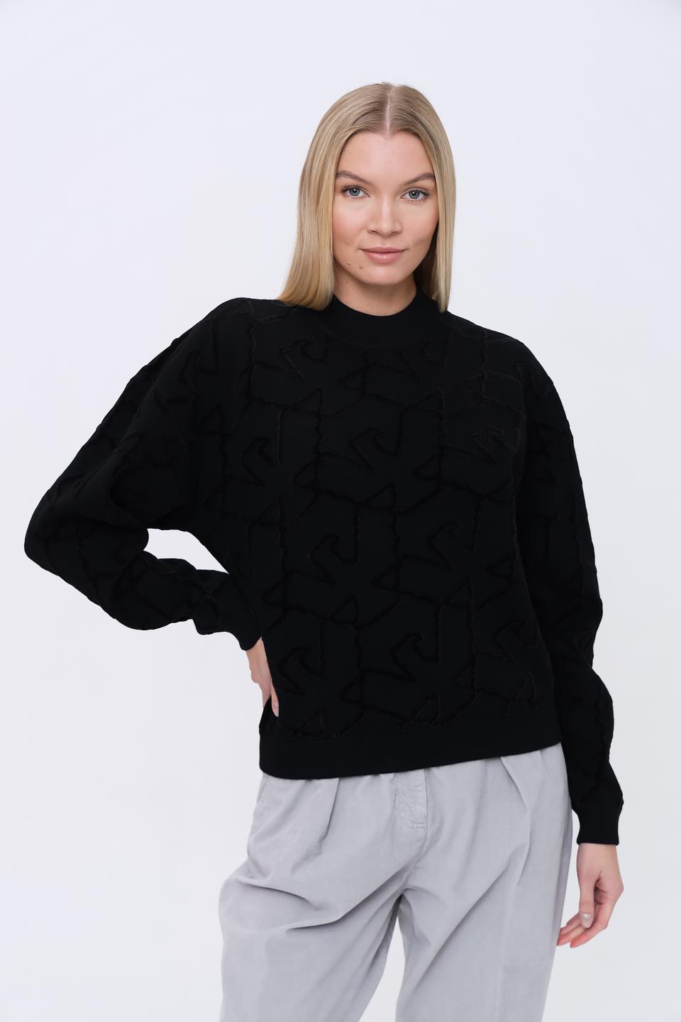 Джемпер Emporio Armani чёрный с узором