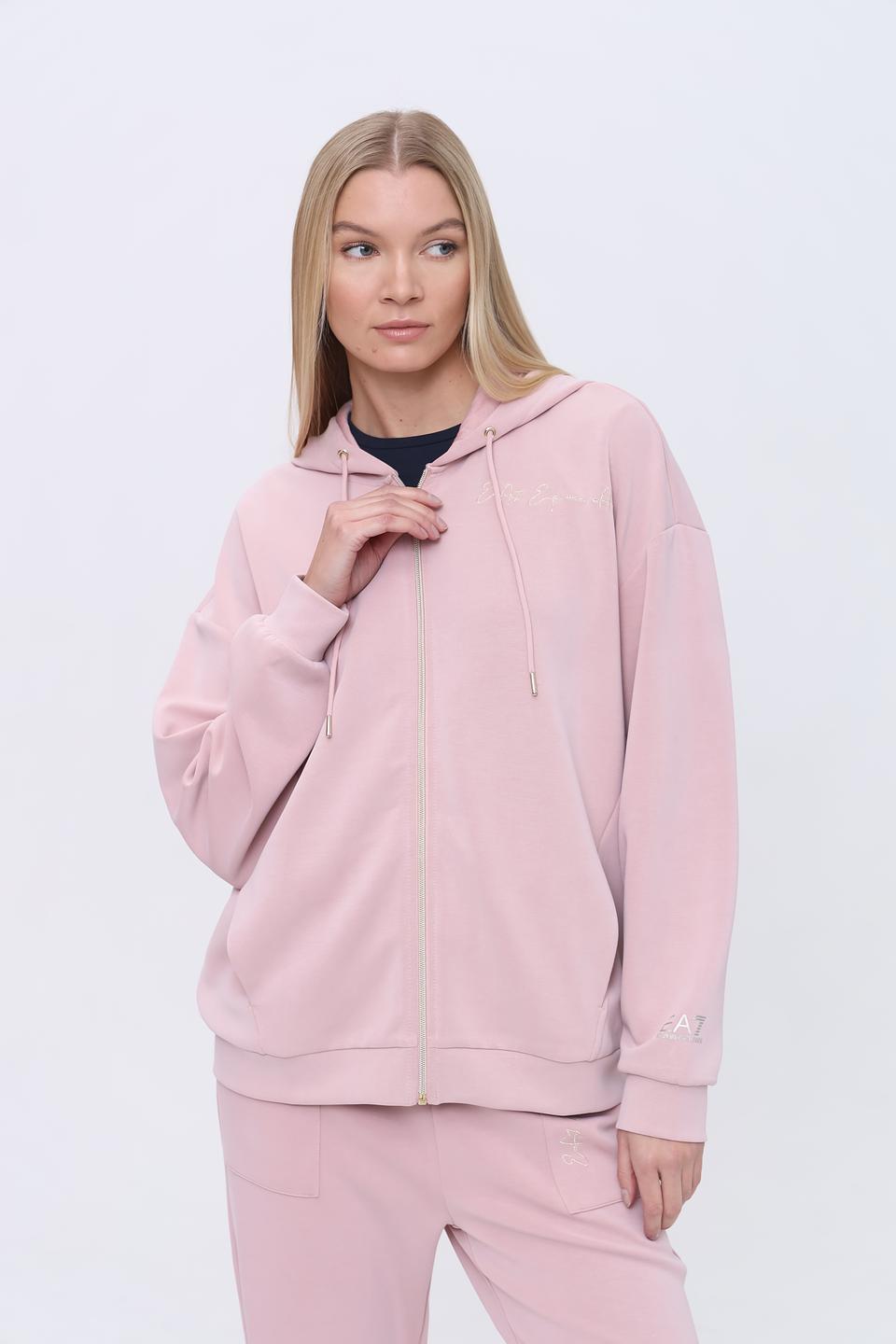 Толстовка EA7 женская пудрово-розовая