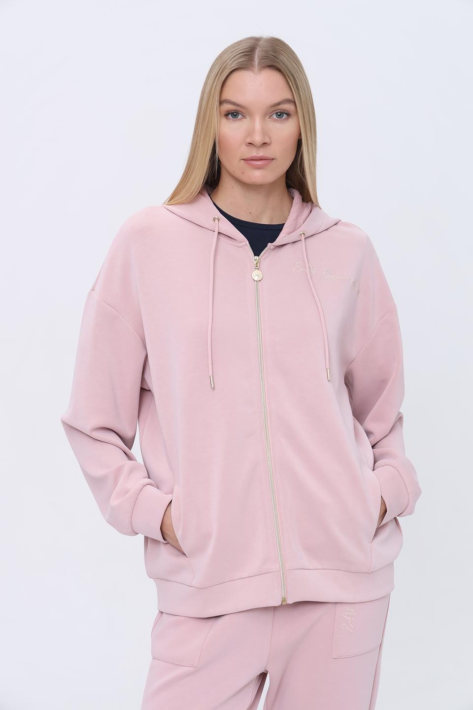 Толстовка EA7 женская пудрово-розовая