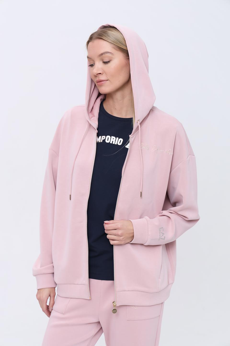 Толстовка EA7 женская пудрово-розовая