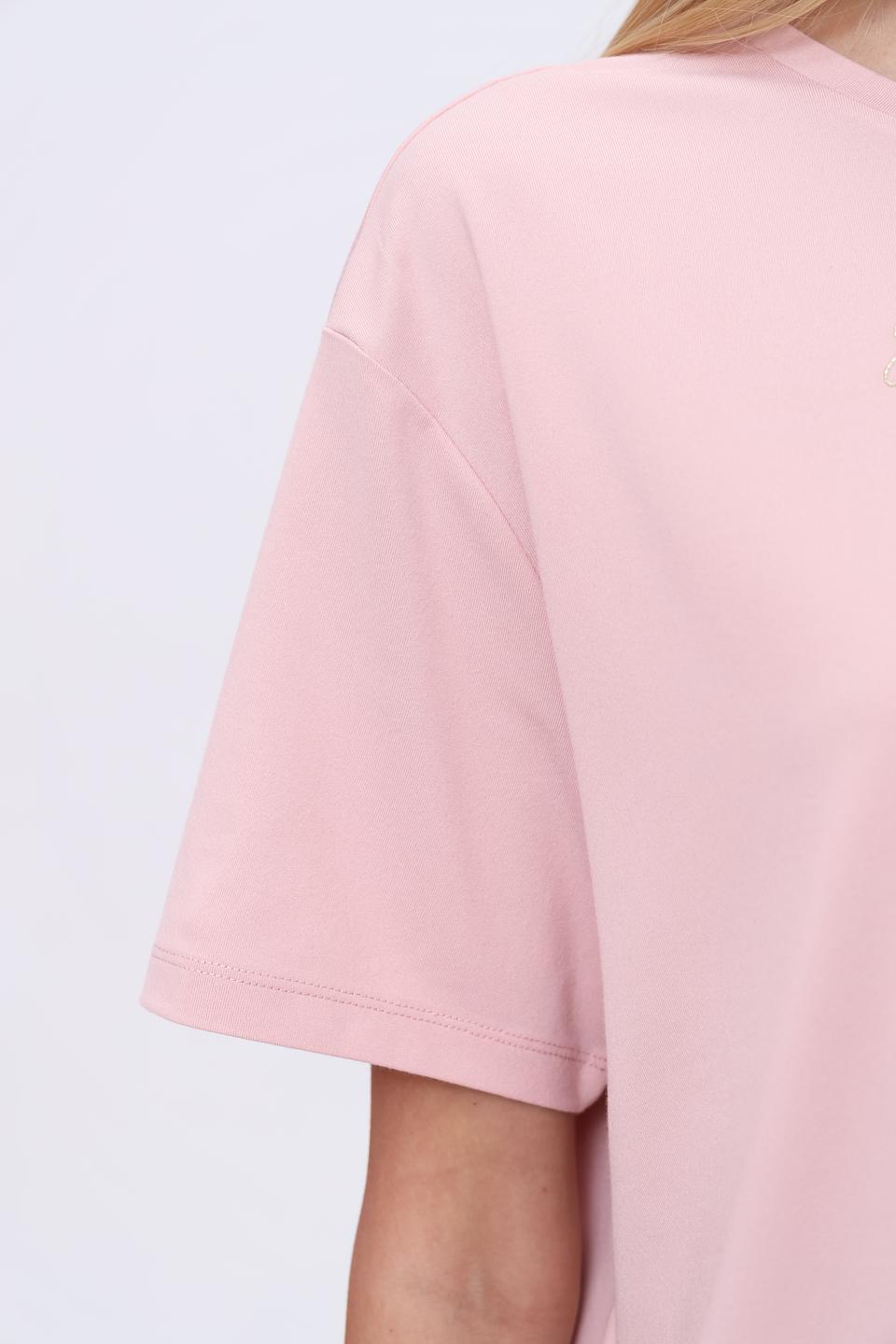 Футболка EA7 женская розовая оверсайз