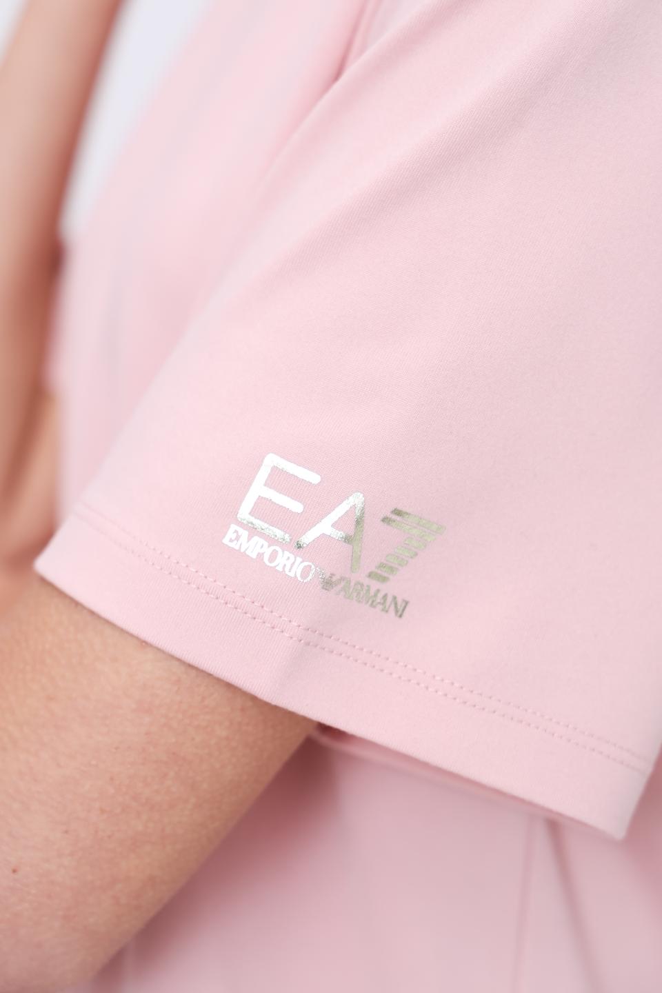 Футболка EA7 женская розовая оверсайз