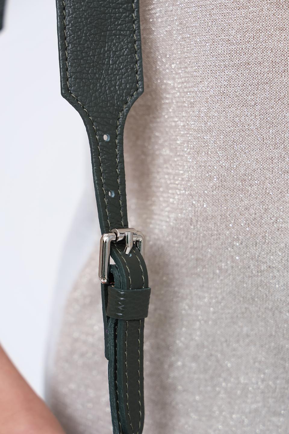 Сумка Marina Volpe кожаная тёмно-зелёная