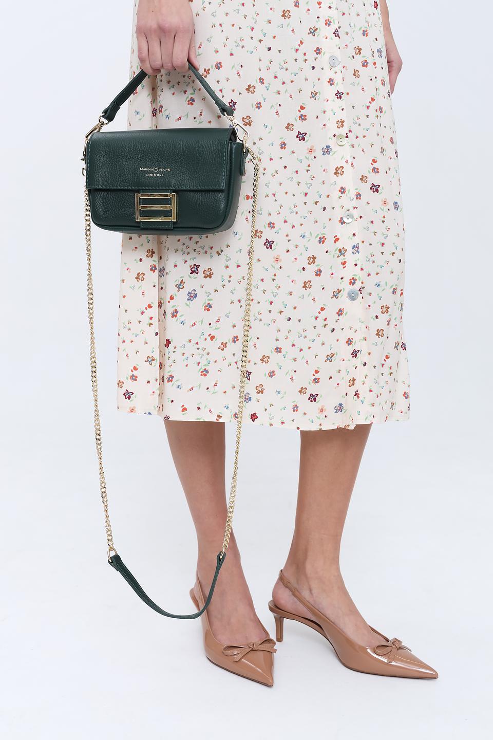 Сумка Marina Volpe кожаная зелёная