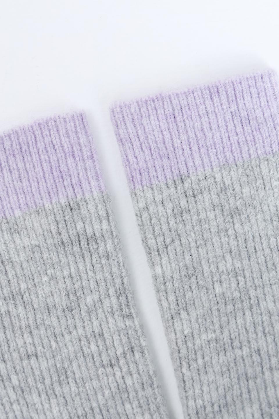 Перчатки Tom Tailor серые с лавандовым