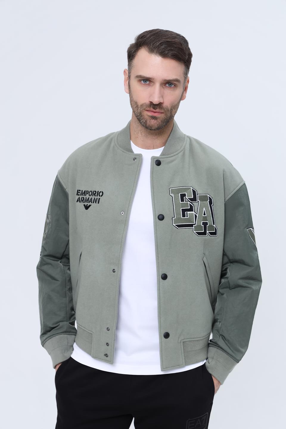 Ветровка Emporio Armani с логотипом хаки