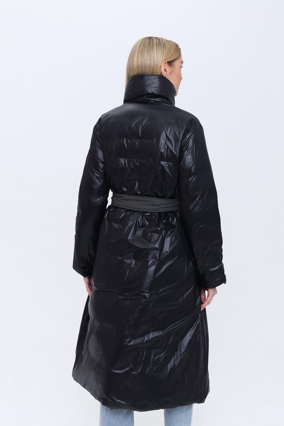 Пальто Emporio Armani стеганое серое