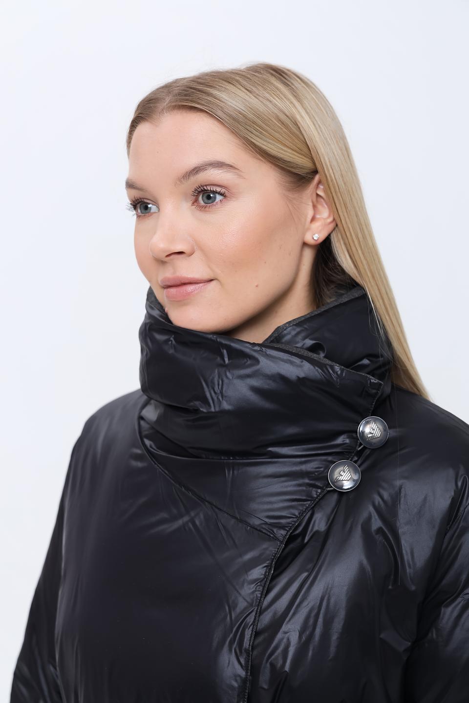 Пальто Emporio Armani стеганое серое