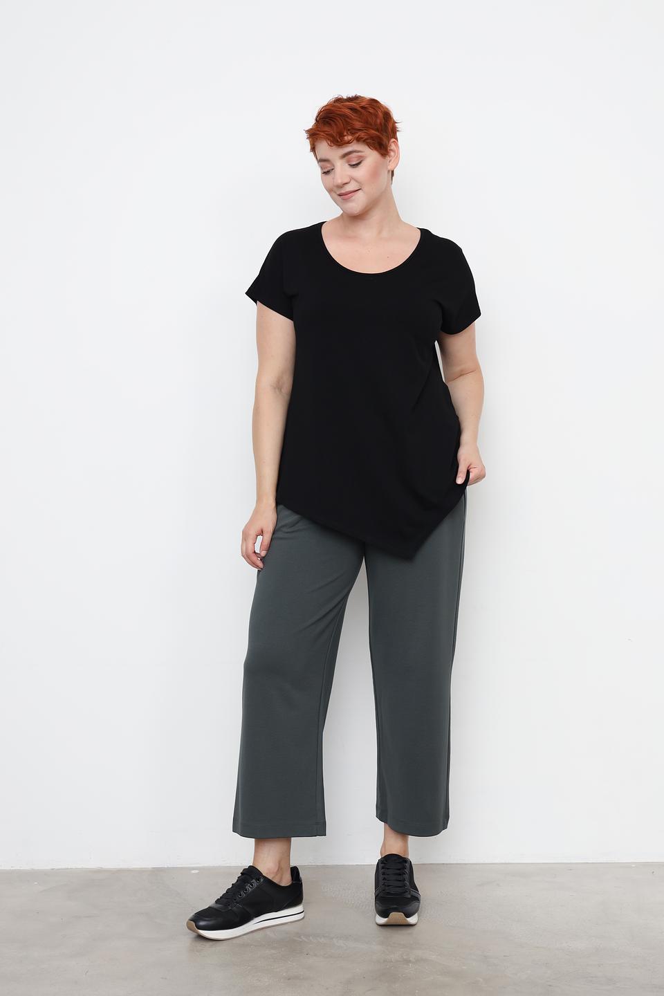 Футболка Doris Streich чёрная асимметричная