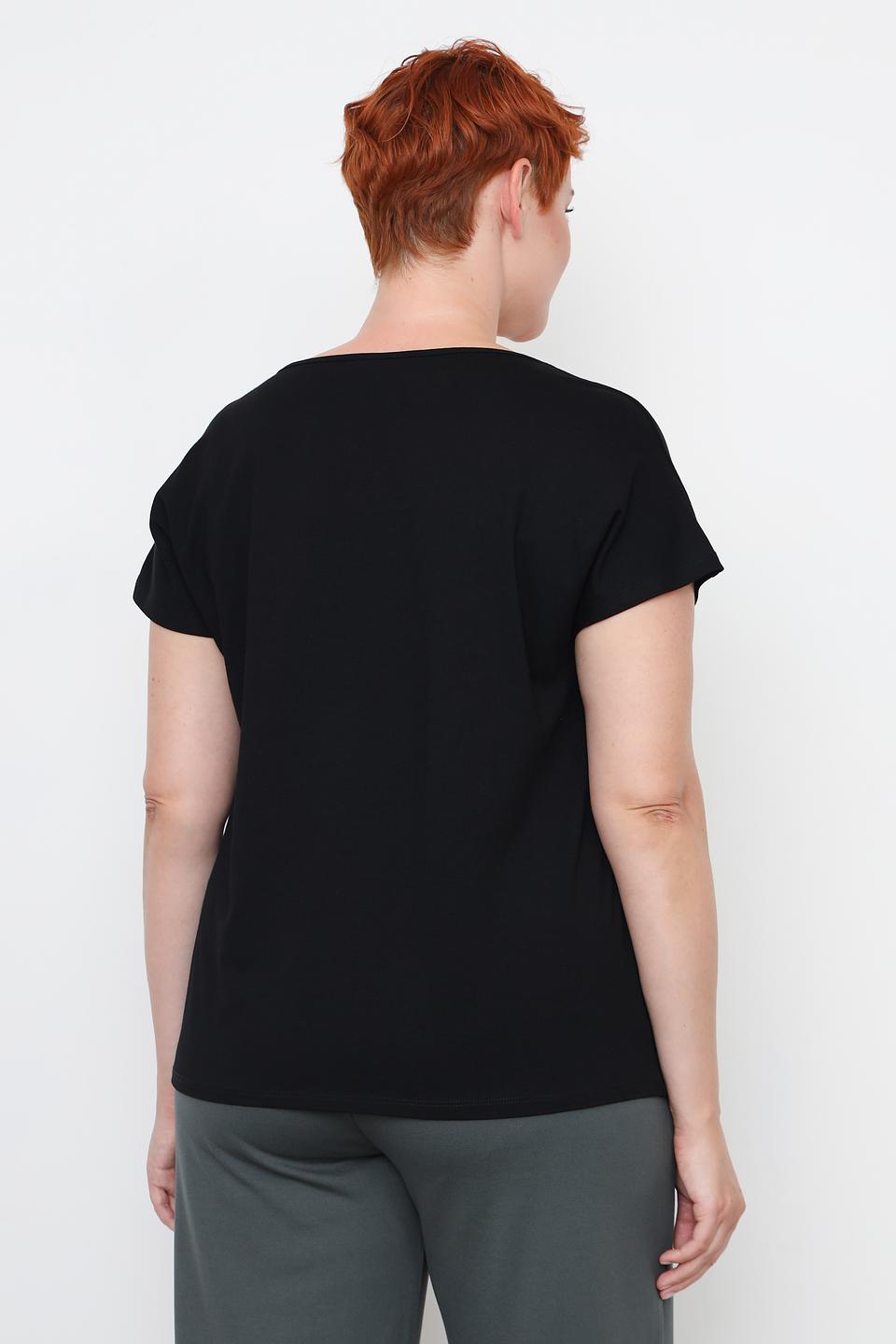 Футболка Doris Streich чёрная асимметричная