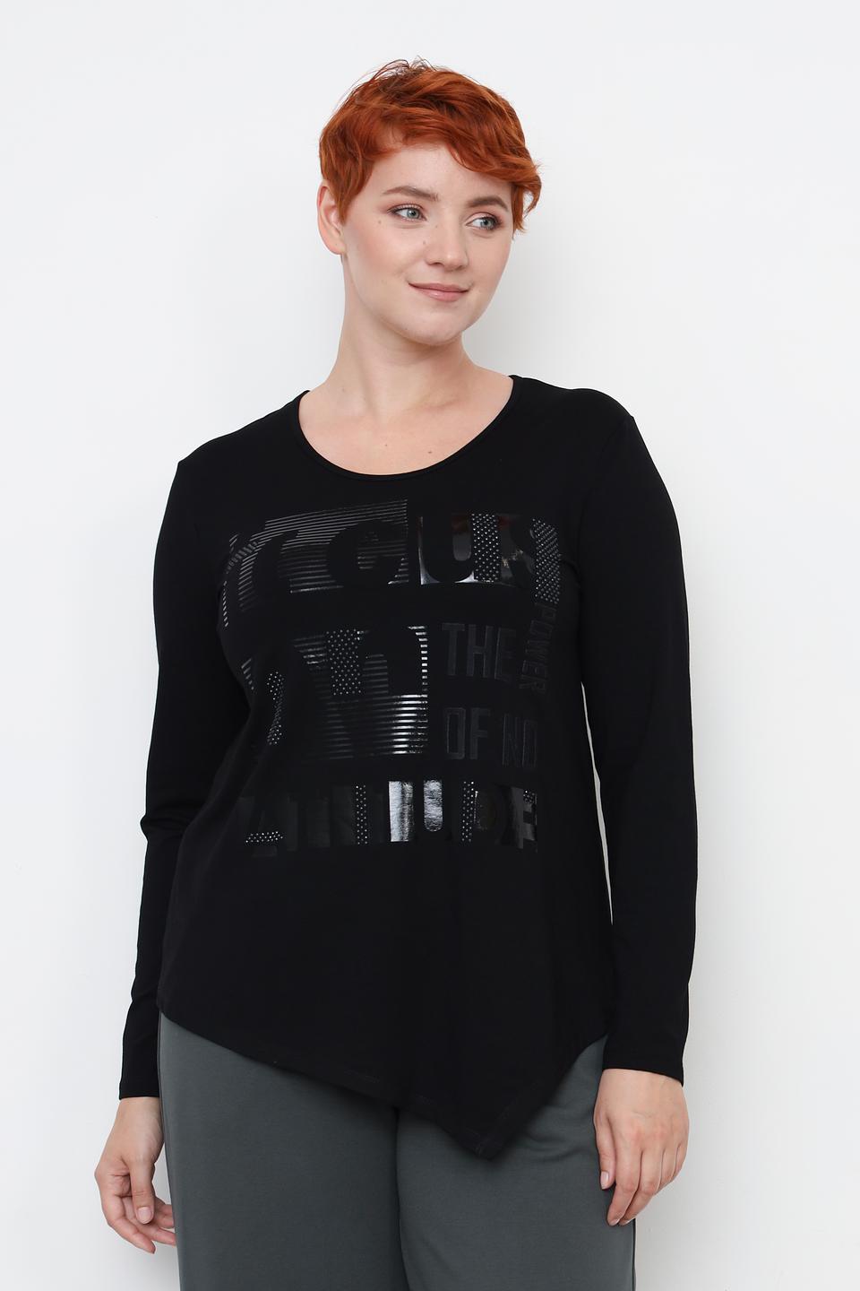 Лонгслив Doris Streich с принтом чёрный