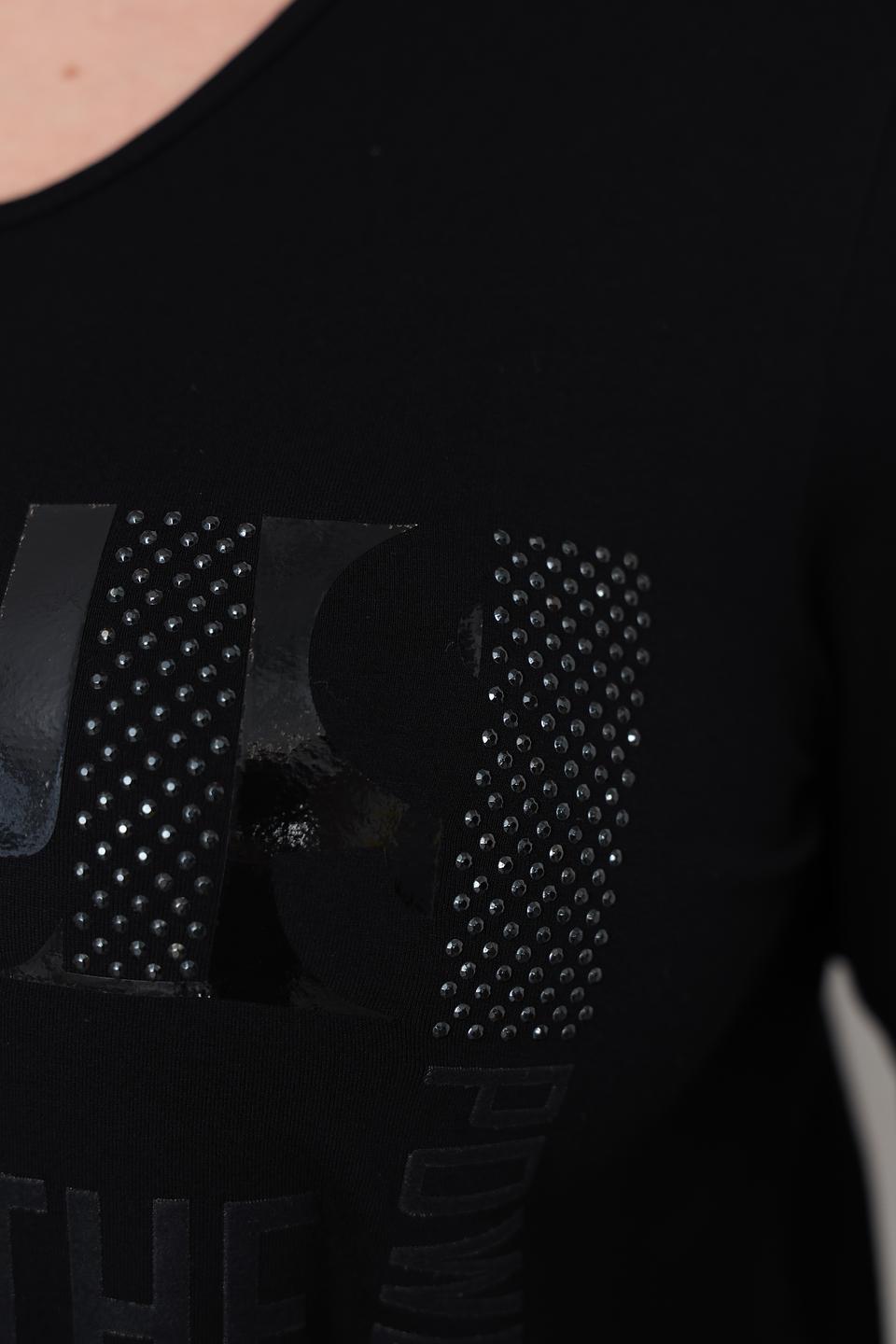 Лонгслив Doris Streich с принтом чёрный