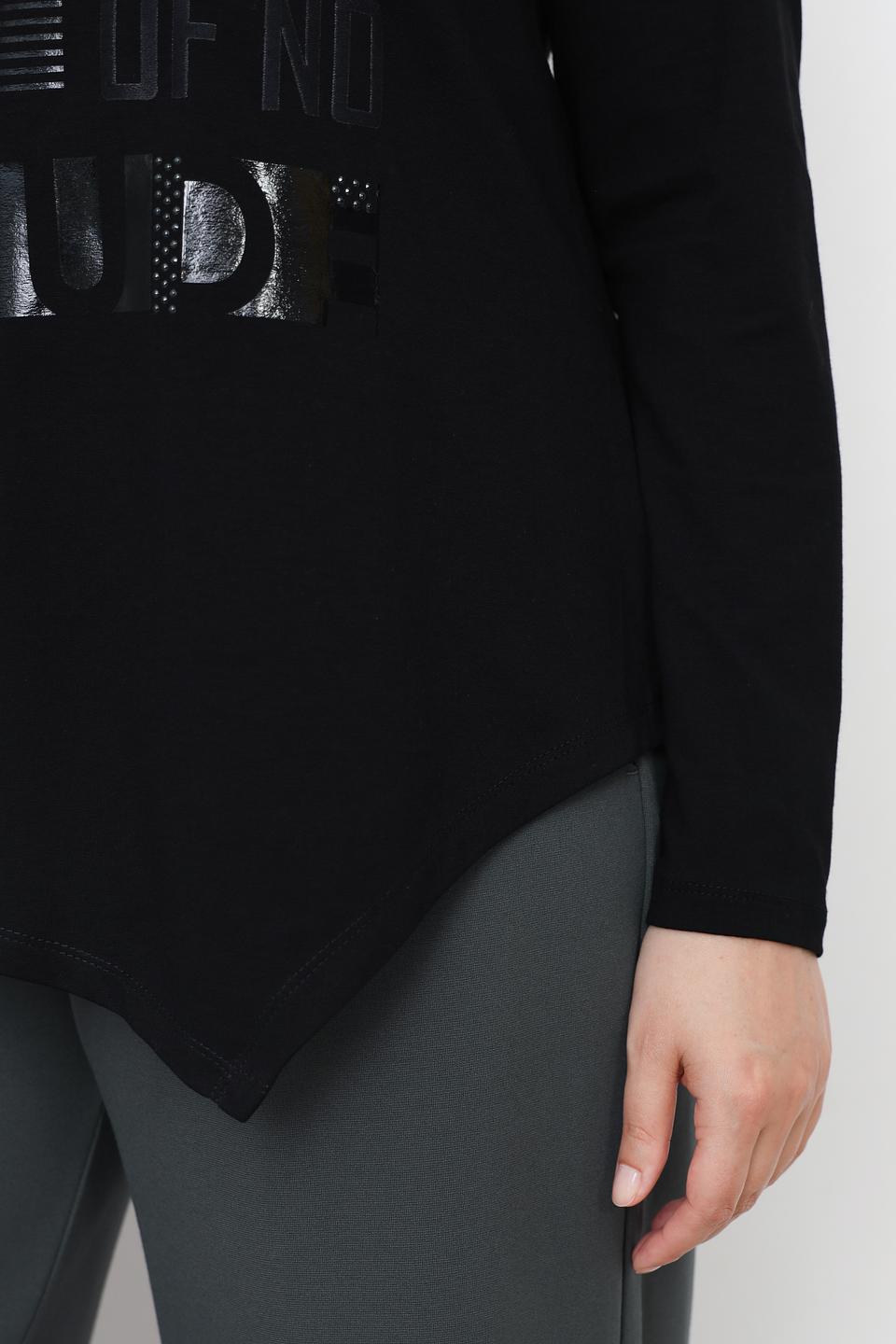 Лонгслив Doris Streich с принтом чёрный