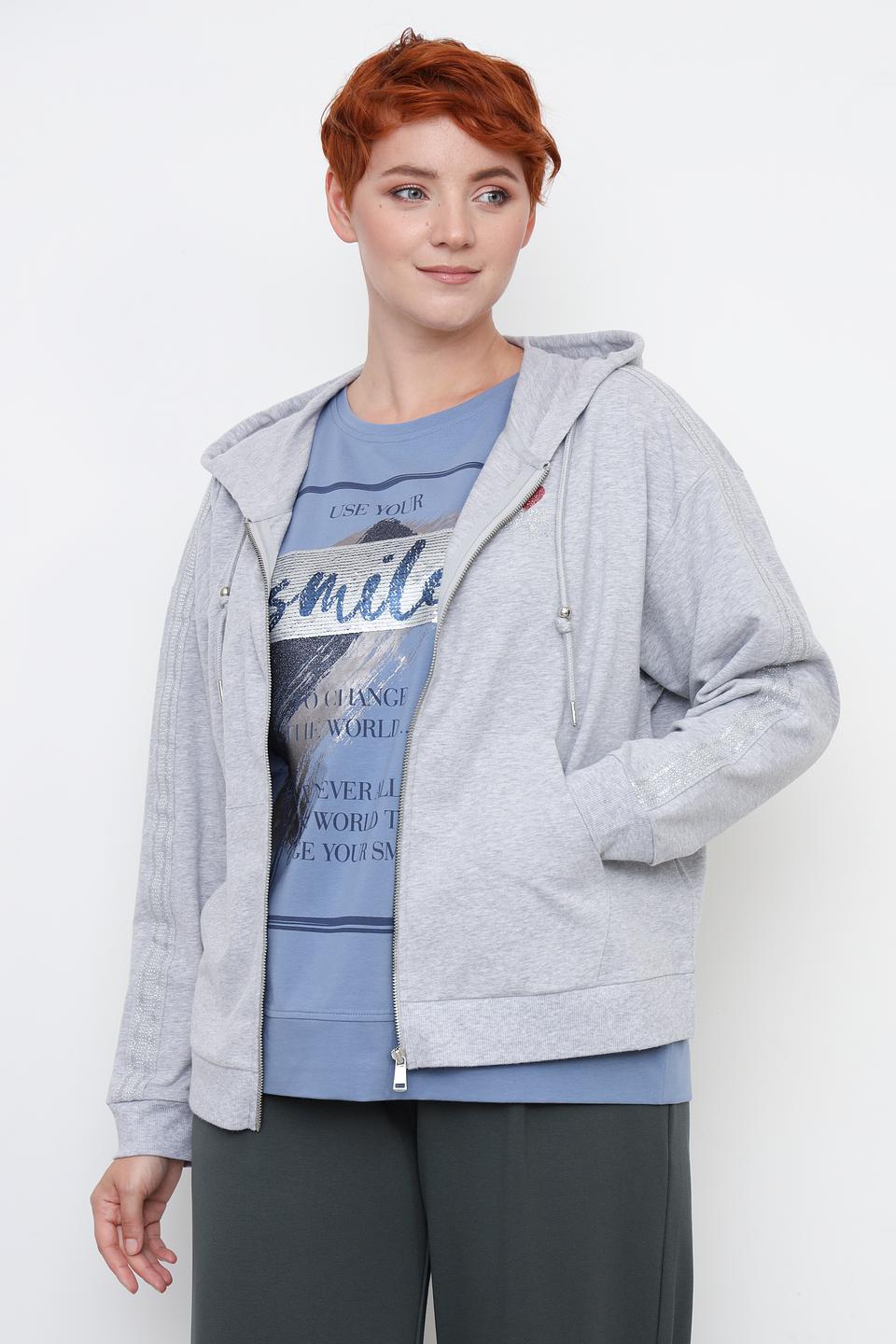 Толстовка Via Appia серая с молнией