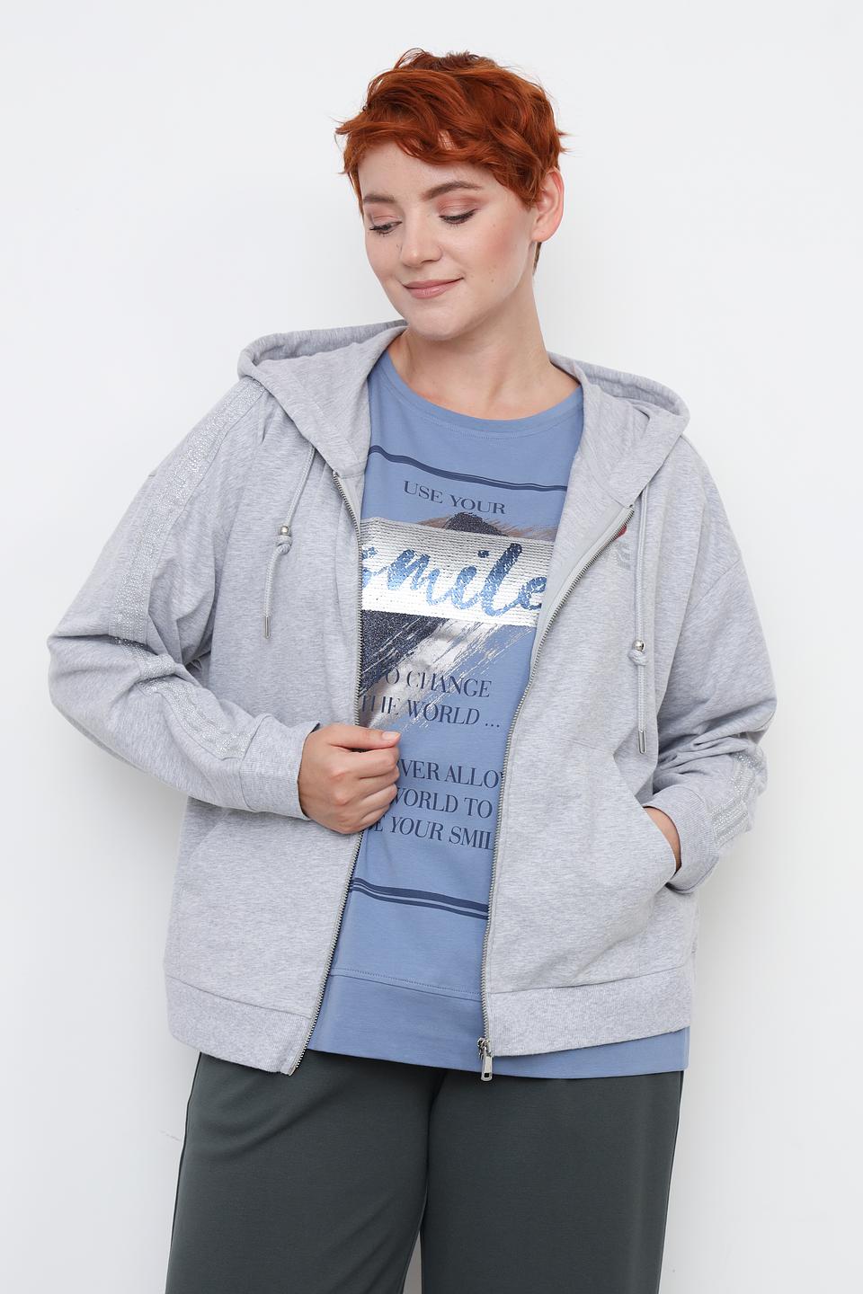 Толстовка Via Appia серая с молнией