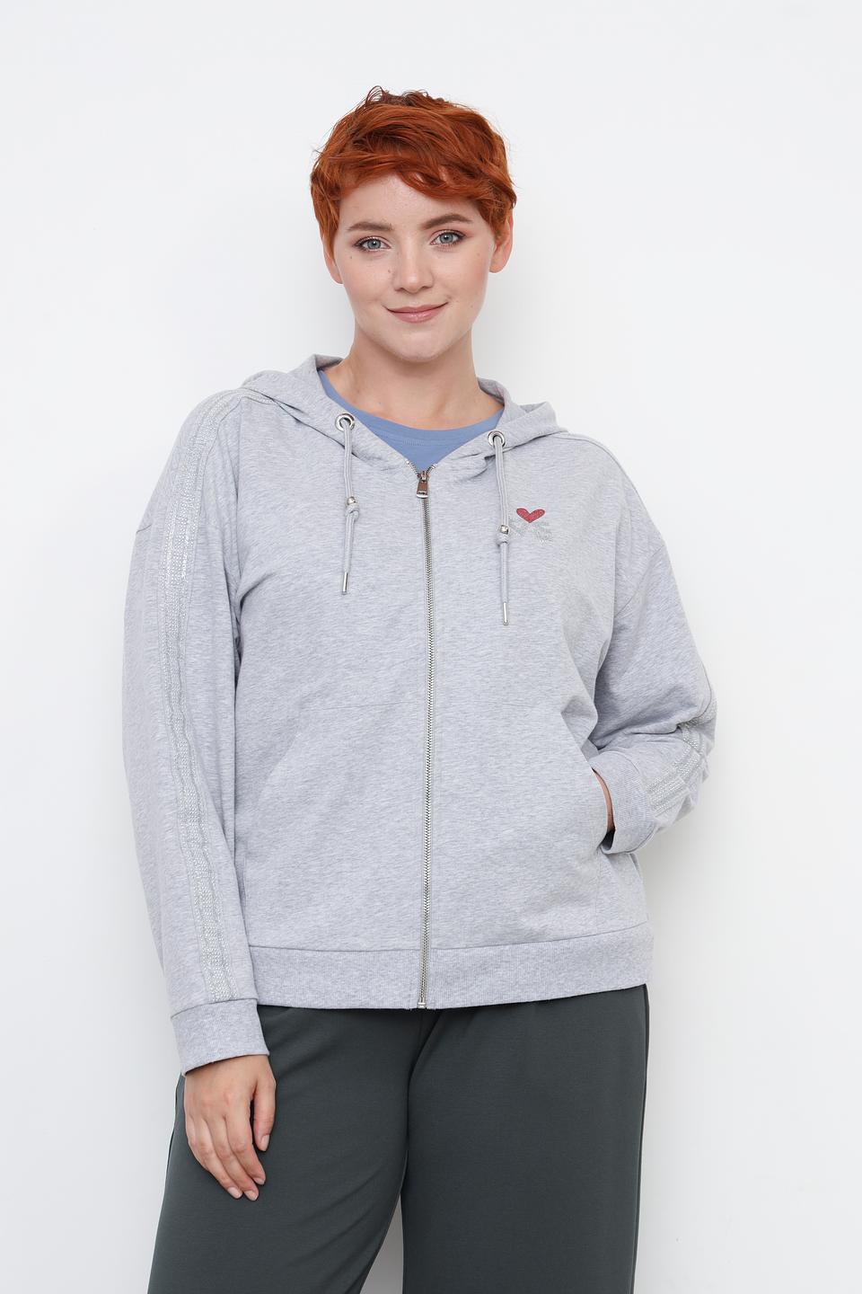 Толстовка Via Appia серая с молнией