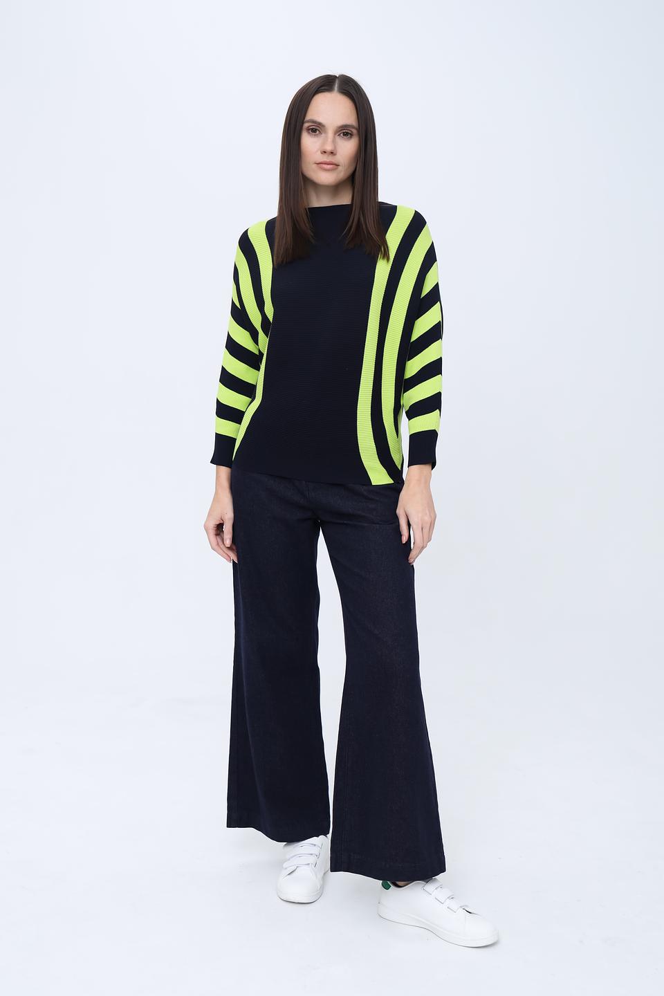 Джемпер Pezzo в полоску лайм