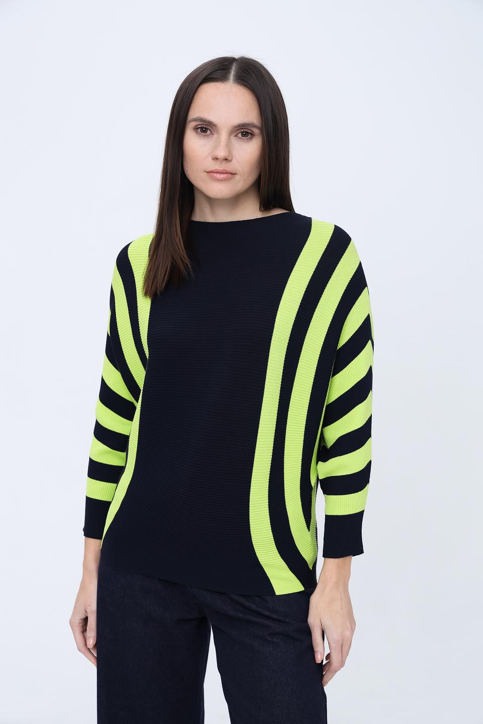 Джемпер Pezzo в полоску лайм