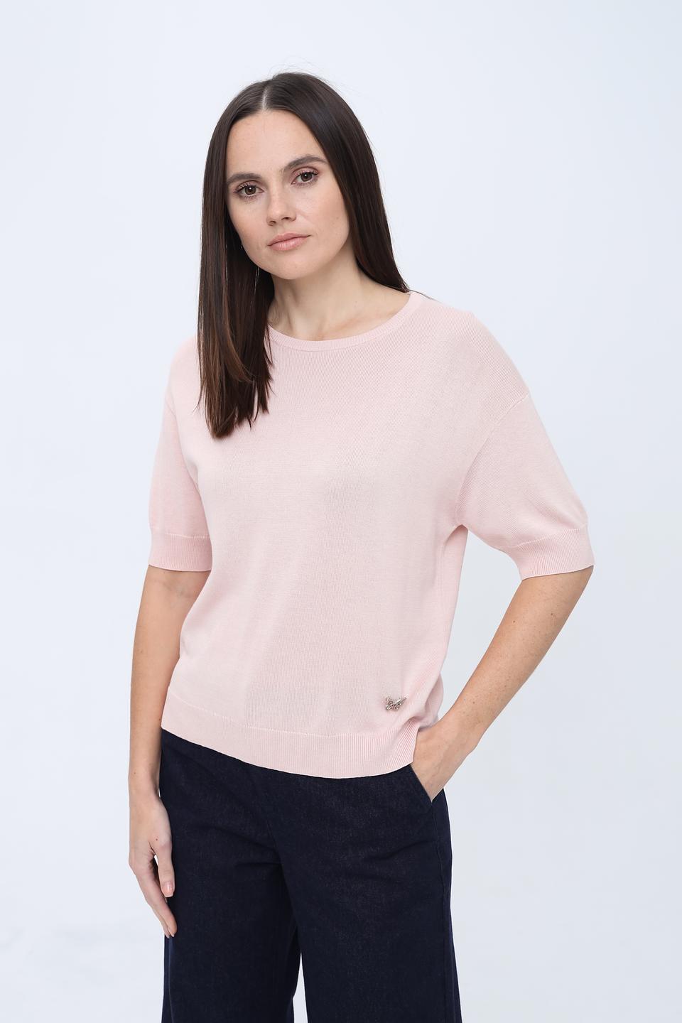 Джемпер Pezzo с коротким рукавом пудровый