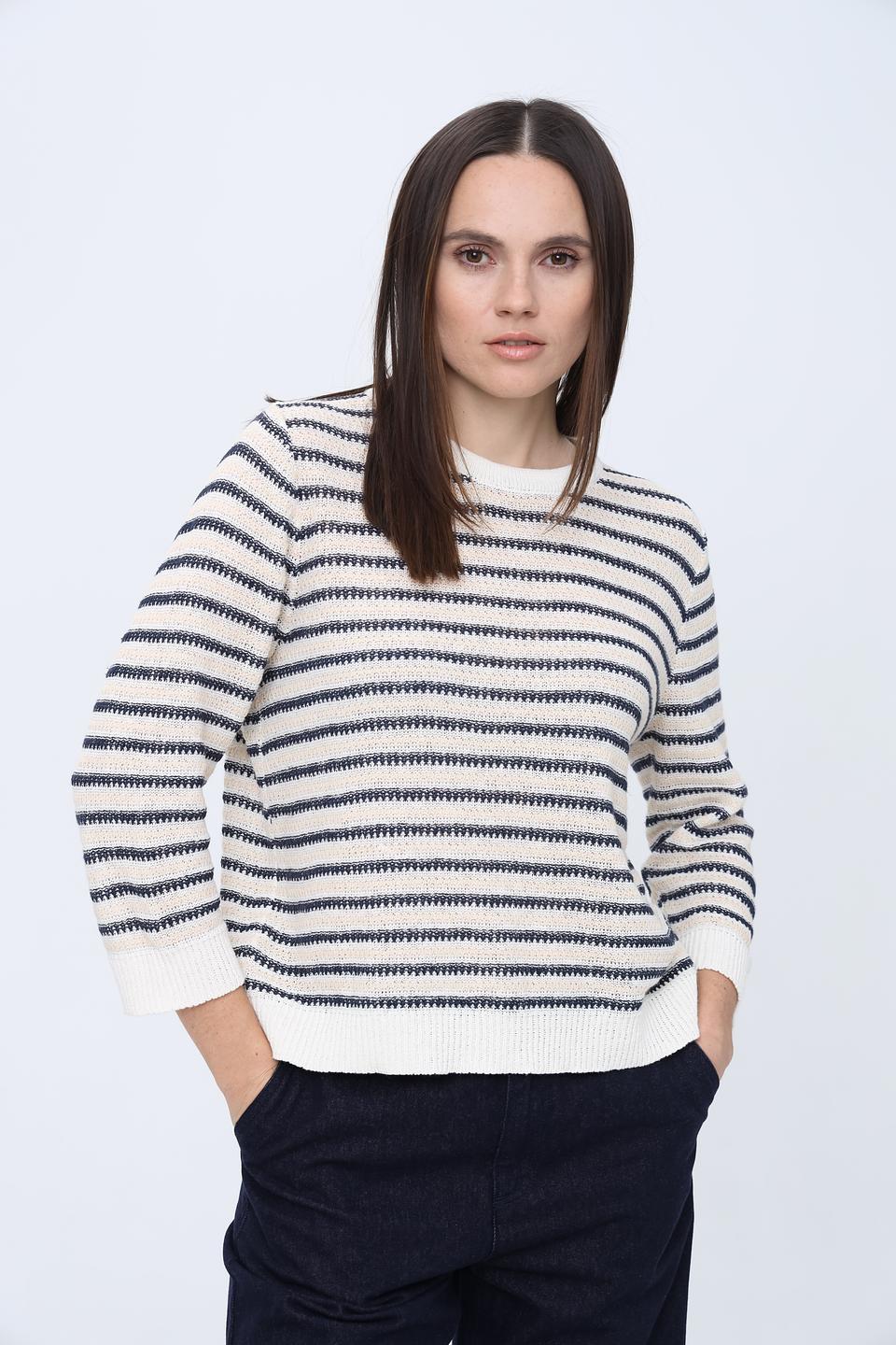 Джемпер Just Valeri в полоску бежевый