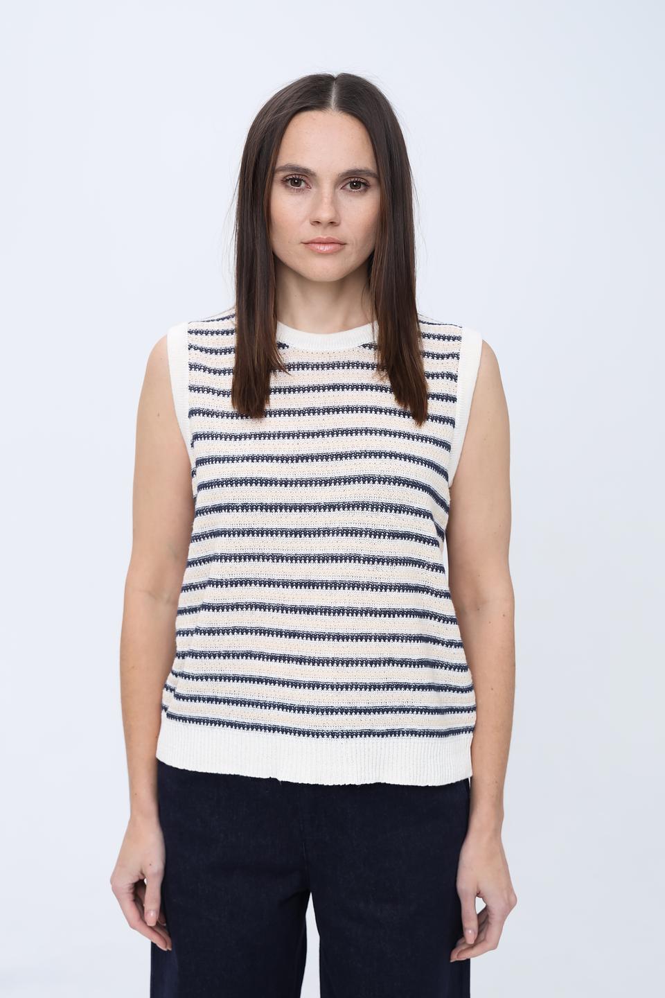 Джемпер Just Valeri в полоску бежевый