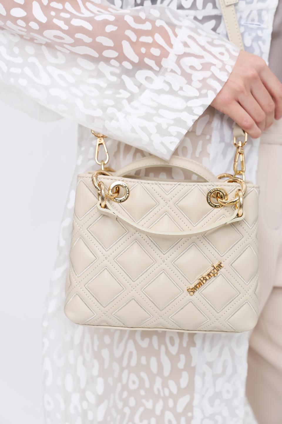 Сумка Sara Burglar стеганая бежевая