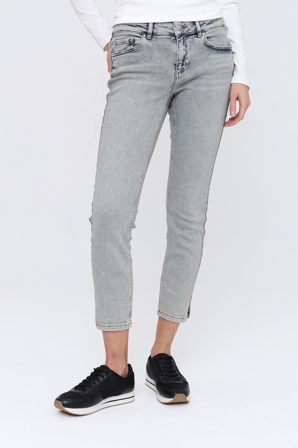 Джинсы Oui серый с потертостями