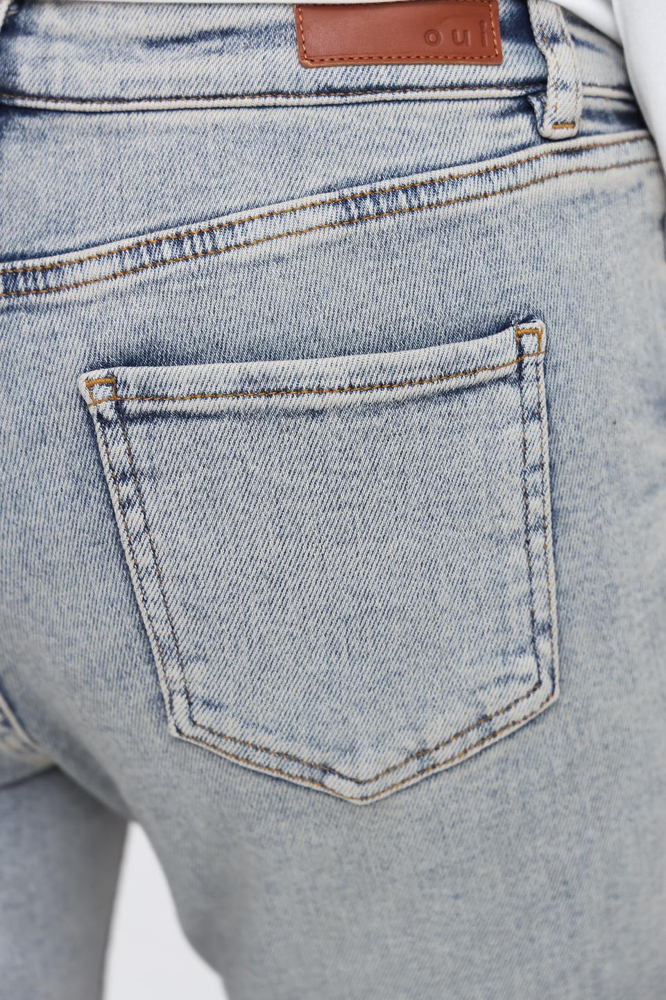 Джинсы Oui серый с потертостями