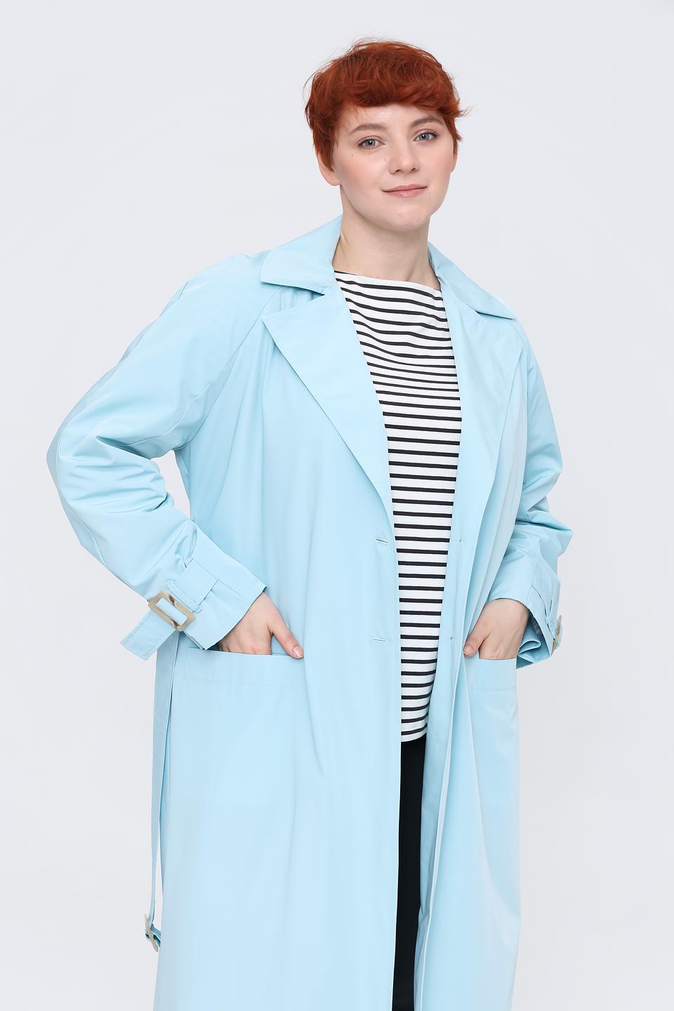 Плащ Beatris голубой приталенный