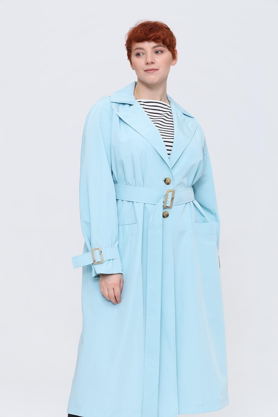 Плащ Beatris голубой приталенный