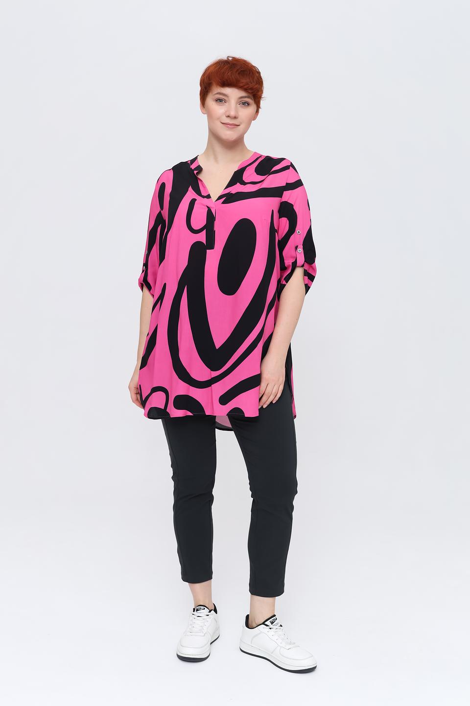 Блуза Doris Streich с принтом фуксия