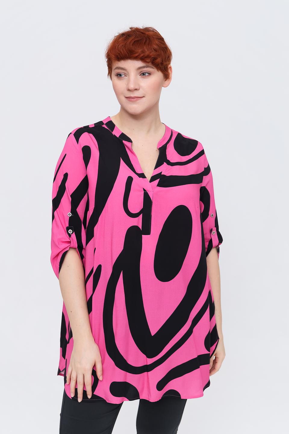 Блуза Doris Streich с принтом фуксия