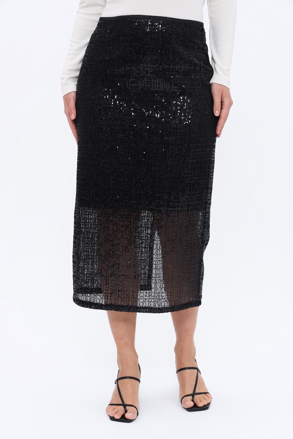 Юбка Lecomte с пайетками черная