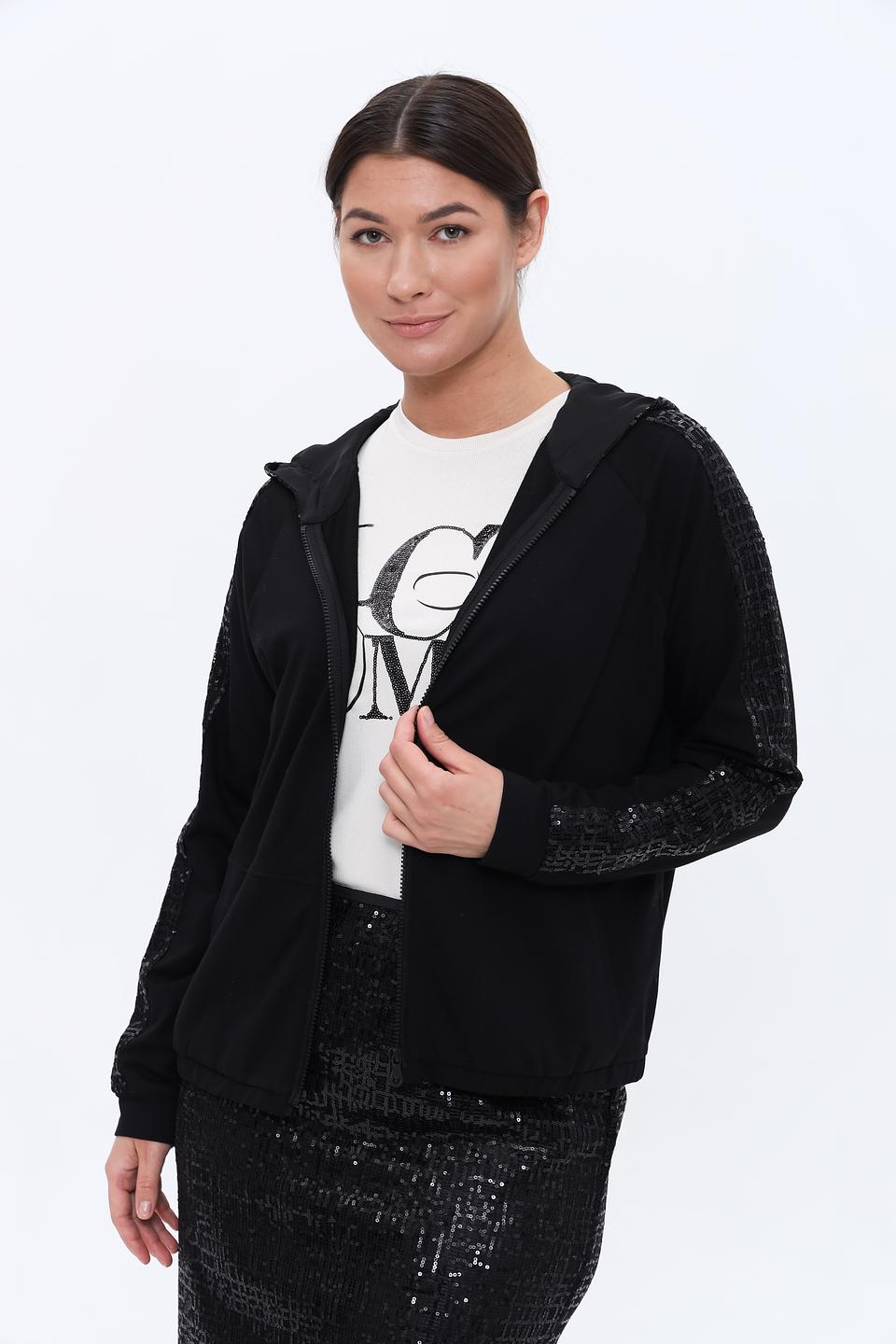 Жакет Lecomte с пайетками чёрный