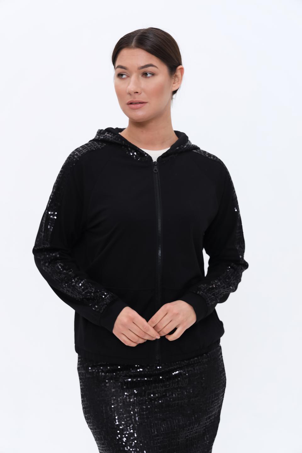 Жакет Lecomte с пайетками чёрный