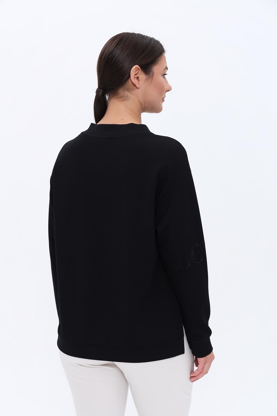 Пуловер Lecomte с логотипом чёрный