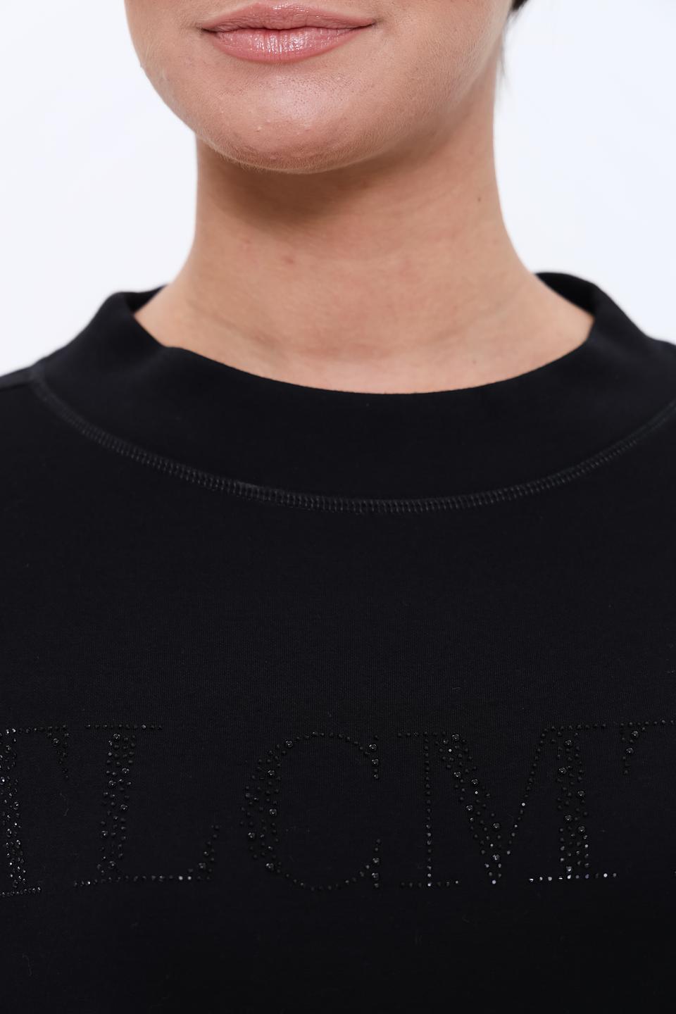 Пуловер Lecomte с логотипом чёрный