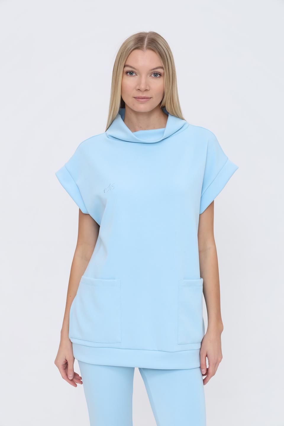 Жилет Beatris голубой с капюшоном