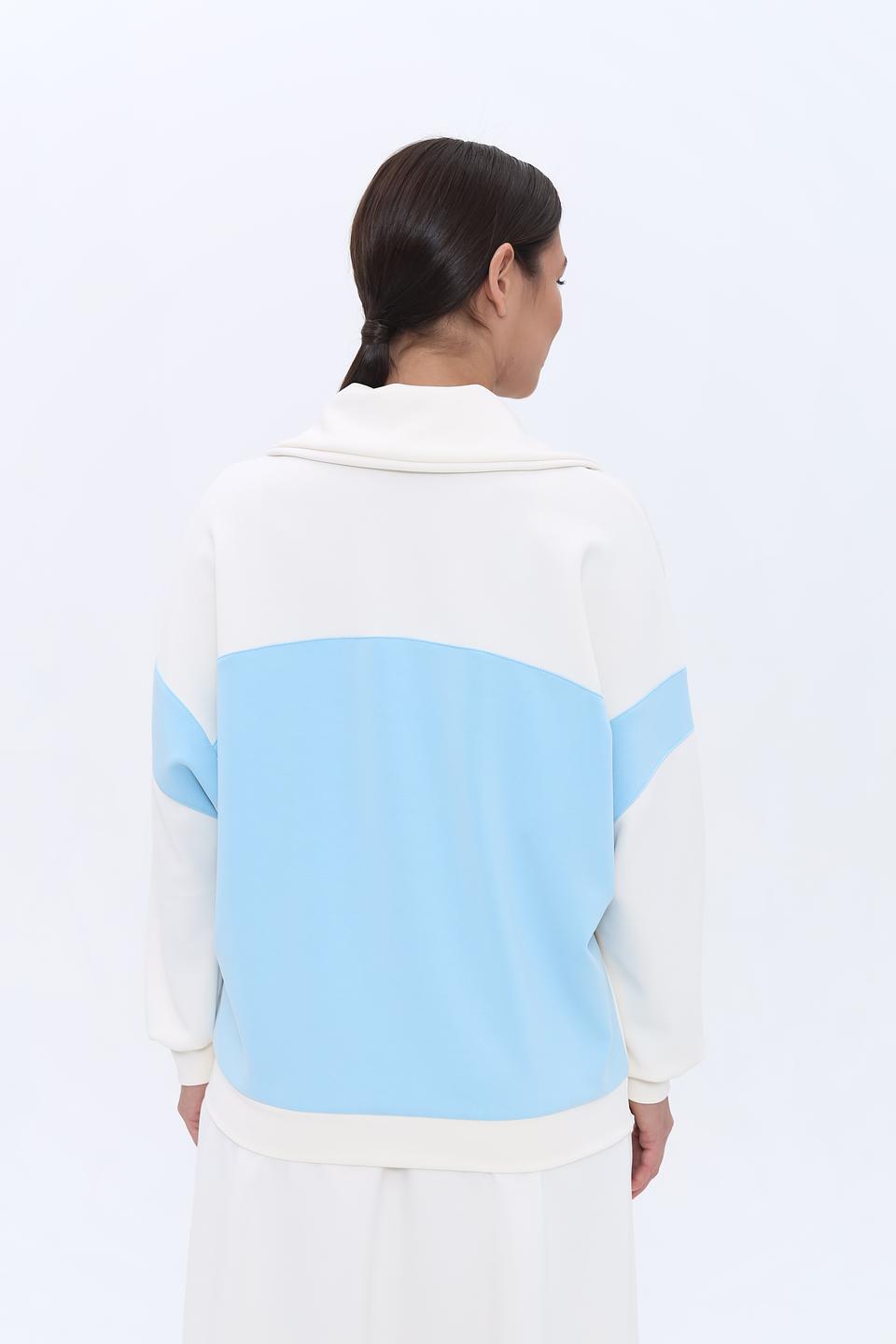 Пуловер Beatris с молнией голубой