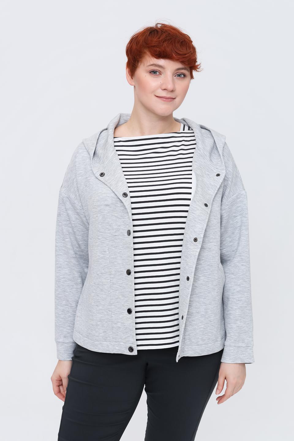 Жакет Via Appia с капюшоном серый