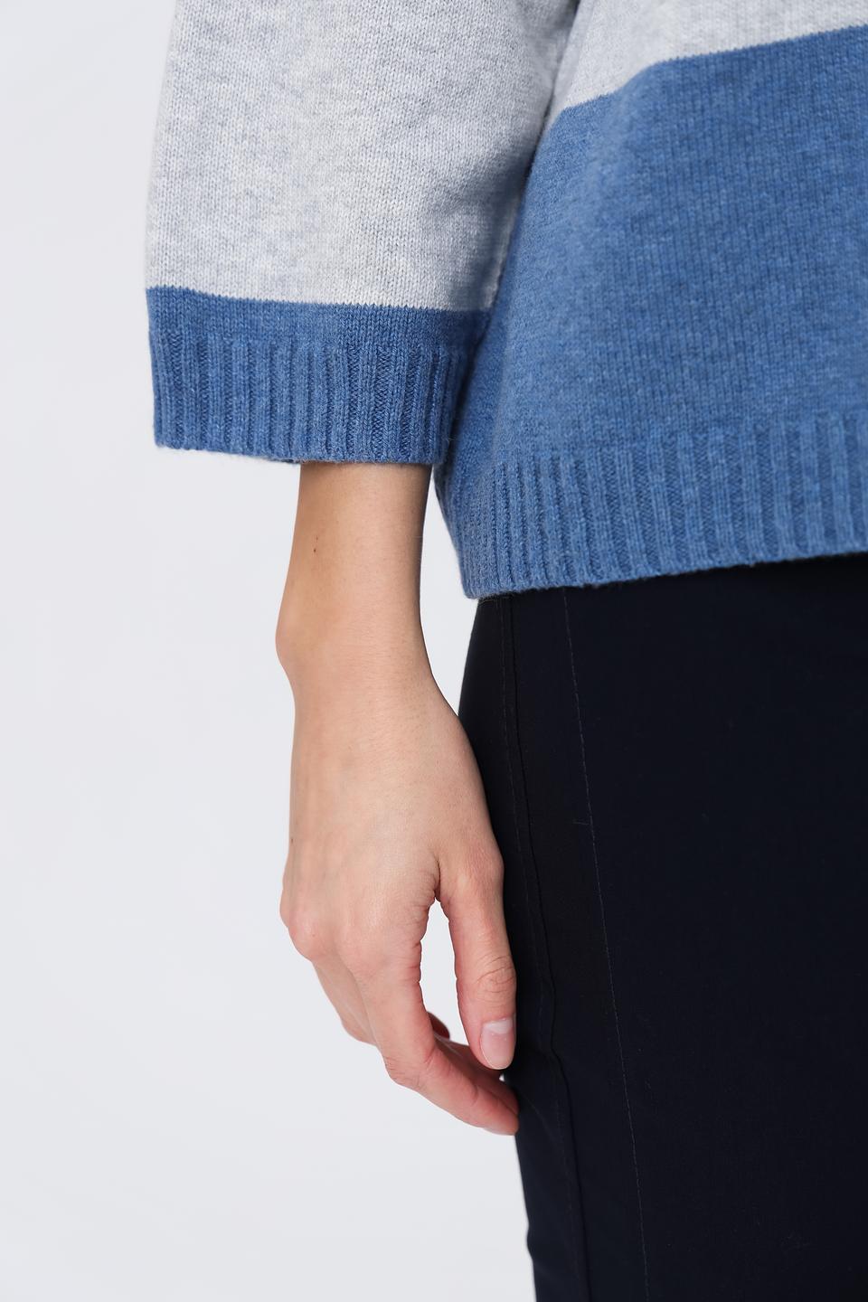 Пуловер Oui в полоску голубой