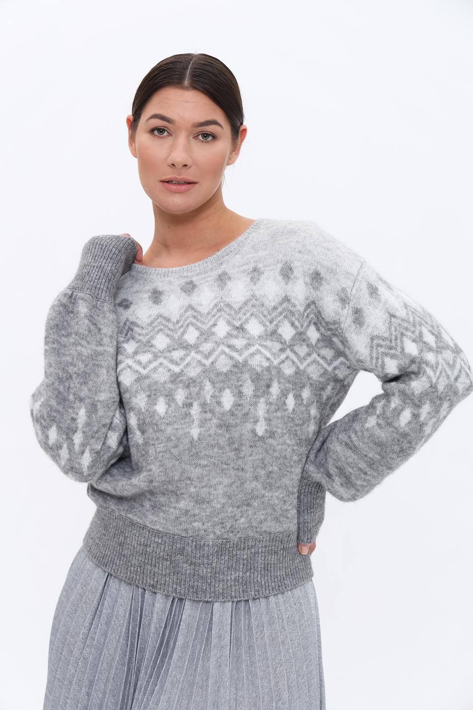 Пуловер Monari с узором серый