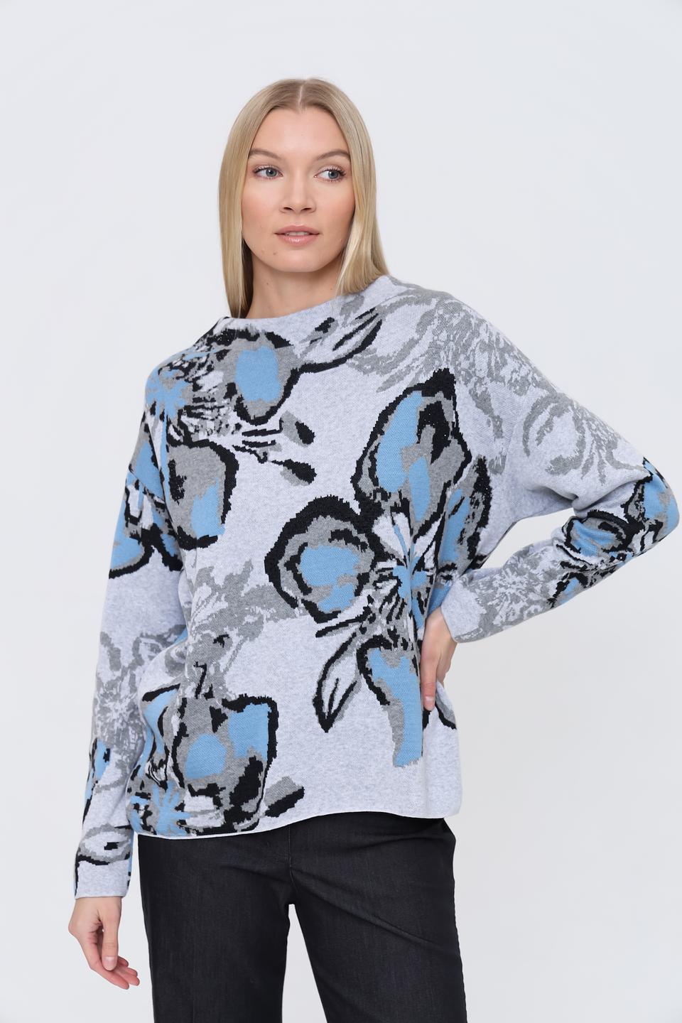 Пуловер Monari с цветочным принтом