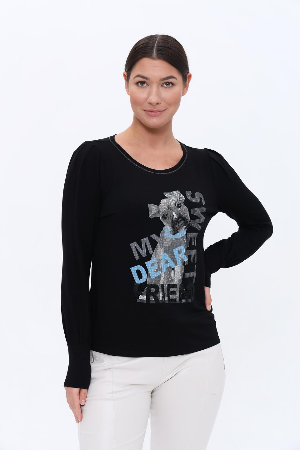 Лонгслив Monari с принтом собаки